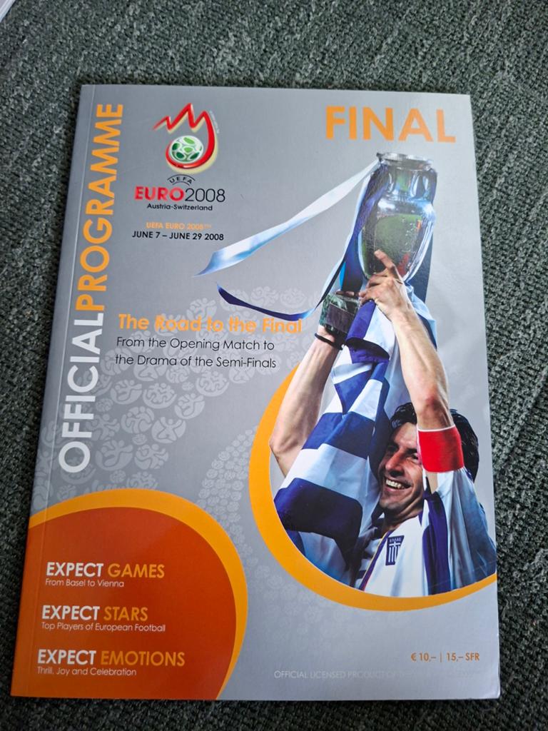 EK Voetbal 2008 Officiele Programma Magazine, Ophalen of Verzenden, Zo goed als nieuw, Buitenlandse clubs, Boek of Tijdschrift