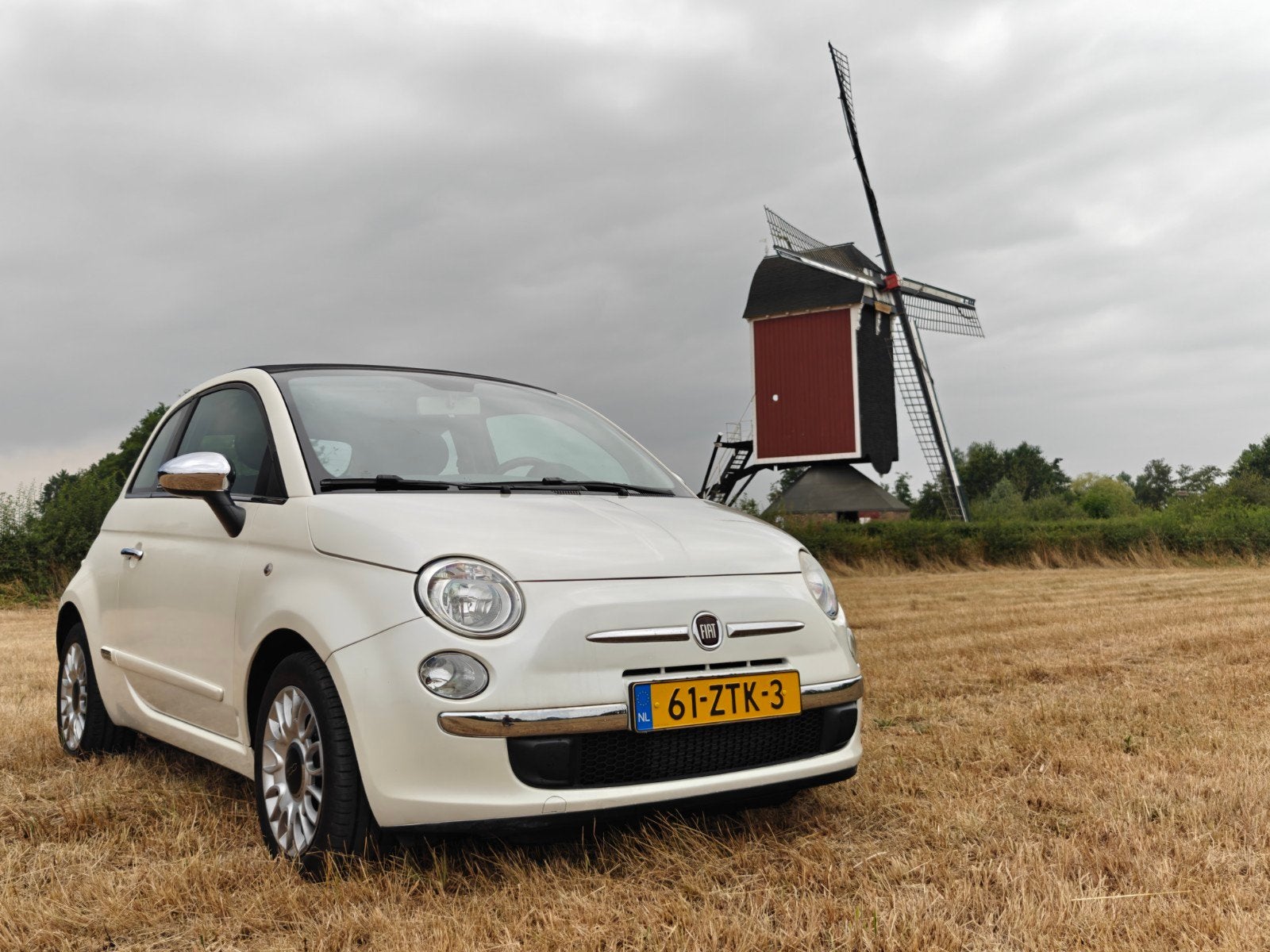 ☀️Fiat 500 Cabrio 2013, APK+onderhoud, NAP, airco, Auto's, Fiat, Stof, Cabriolet, Wit, Origineel Nederlands