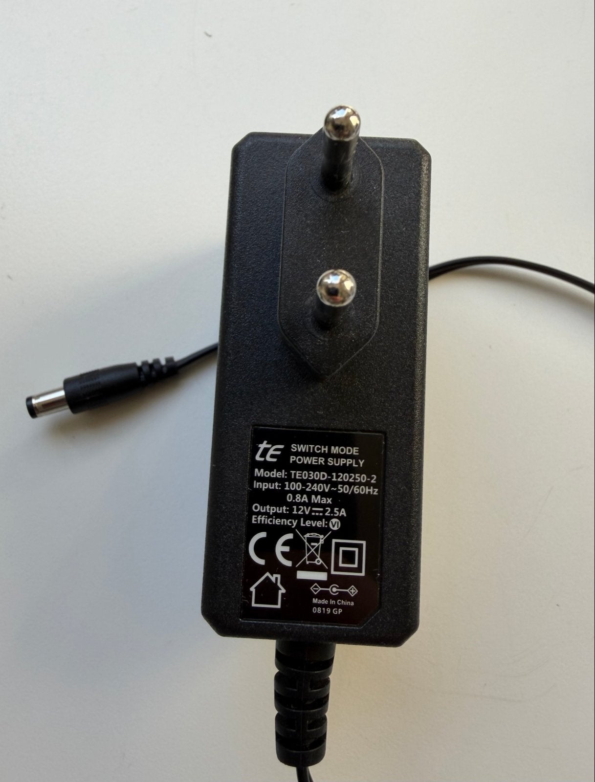 TE Switch Mode Power Supply 12V 2.5A Adapter, Ophalen of Verzenden, Gebruikt