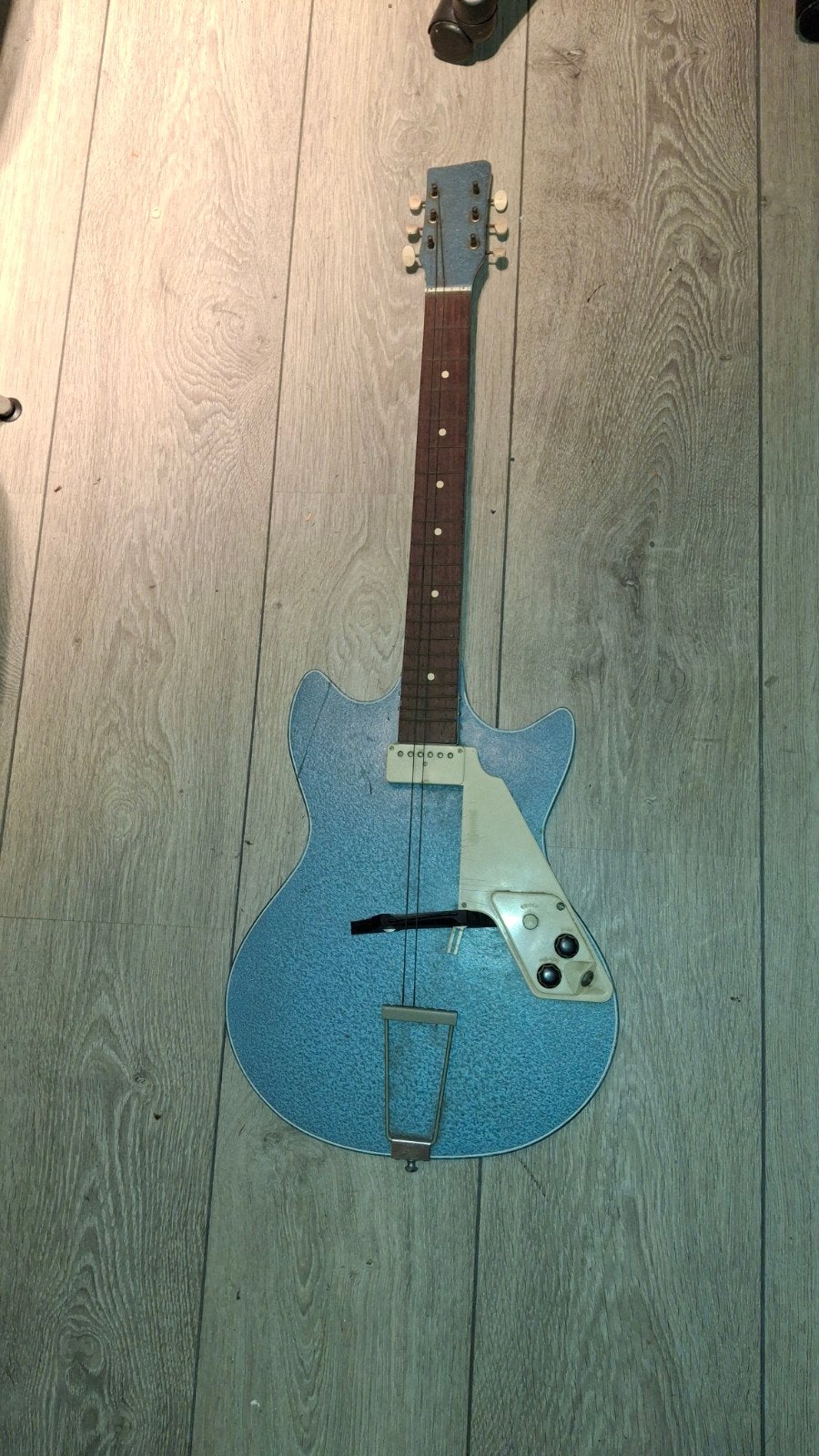 Vintage Egmond elektrische gitaar - Blauw metallic, Ophalen, Gebruikt, Solid body, Overige merken
