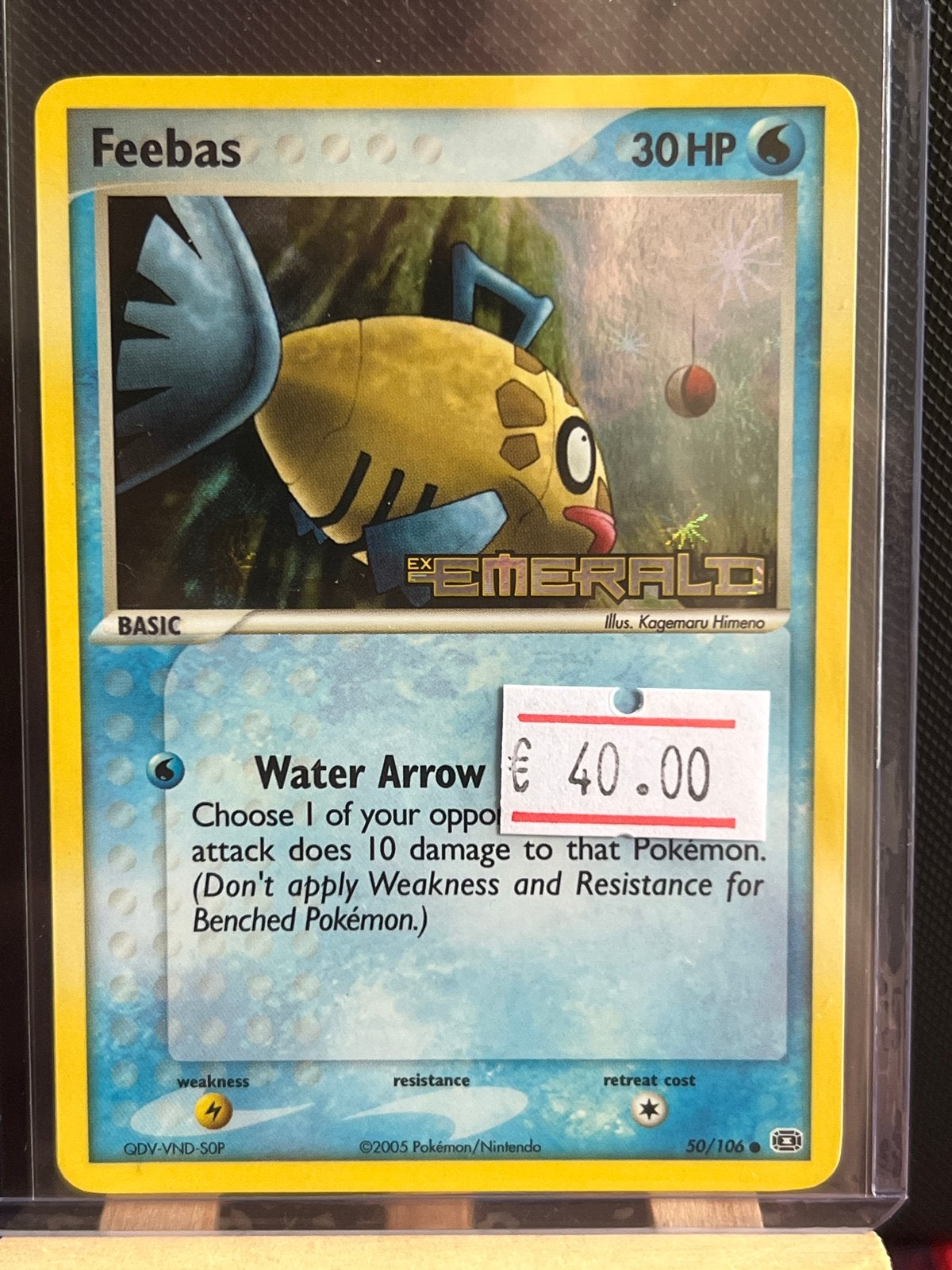 Feebas Pokémon Kaart EX Emerald 50/106, Ophalen of Verzenden, Zo goed als nieuw, Losse kaart