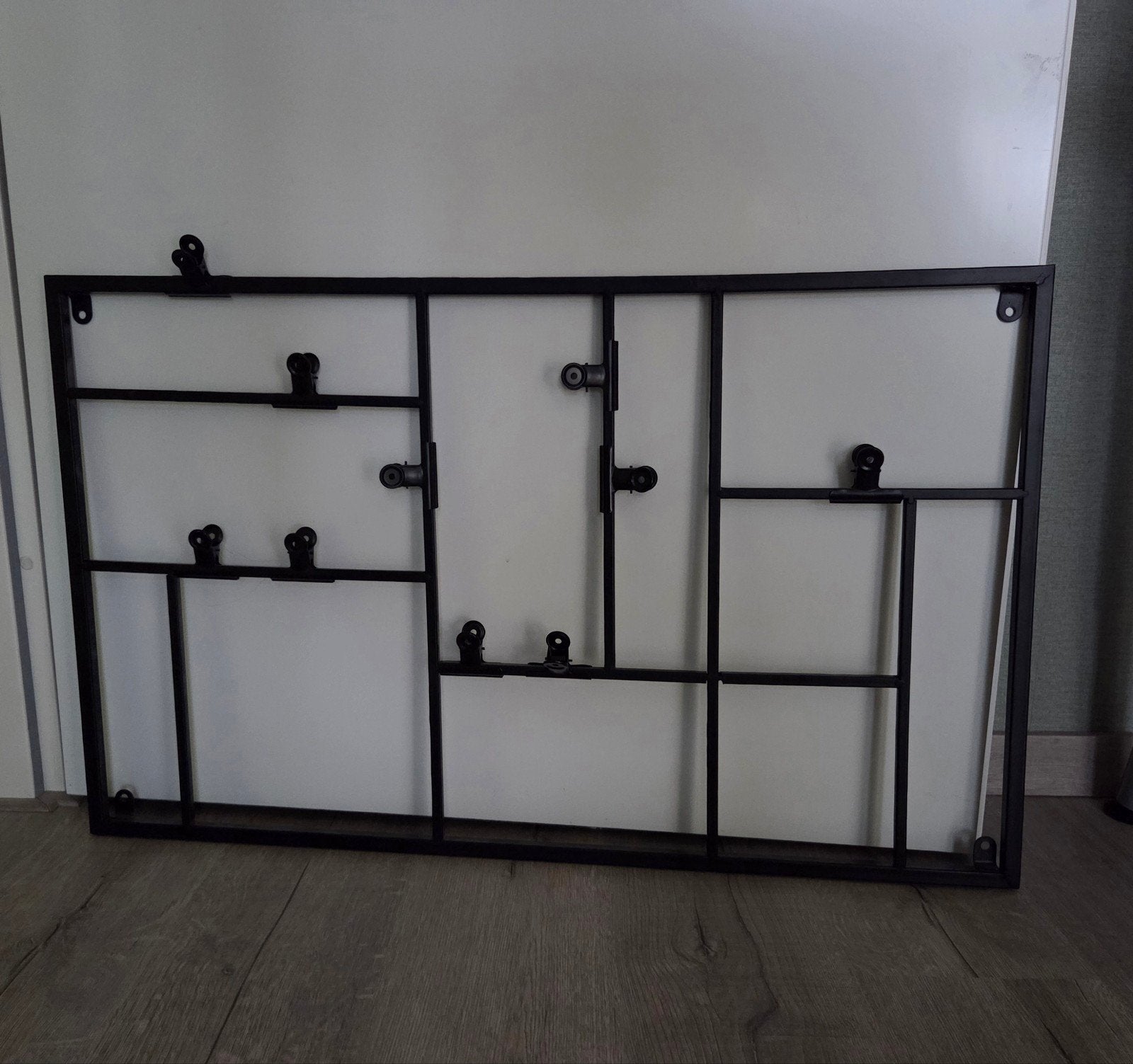 Zwart metalen wandrek, Ophalen, Metaal, Industrieel, Zwart