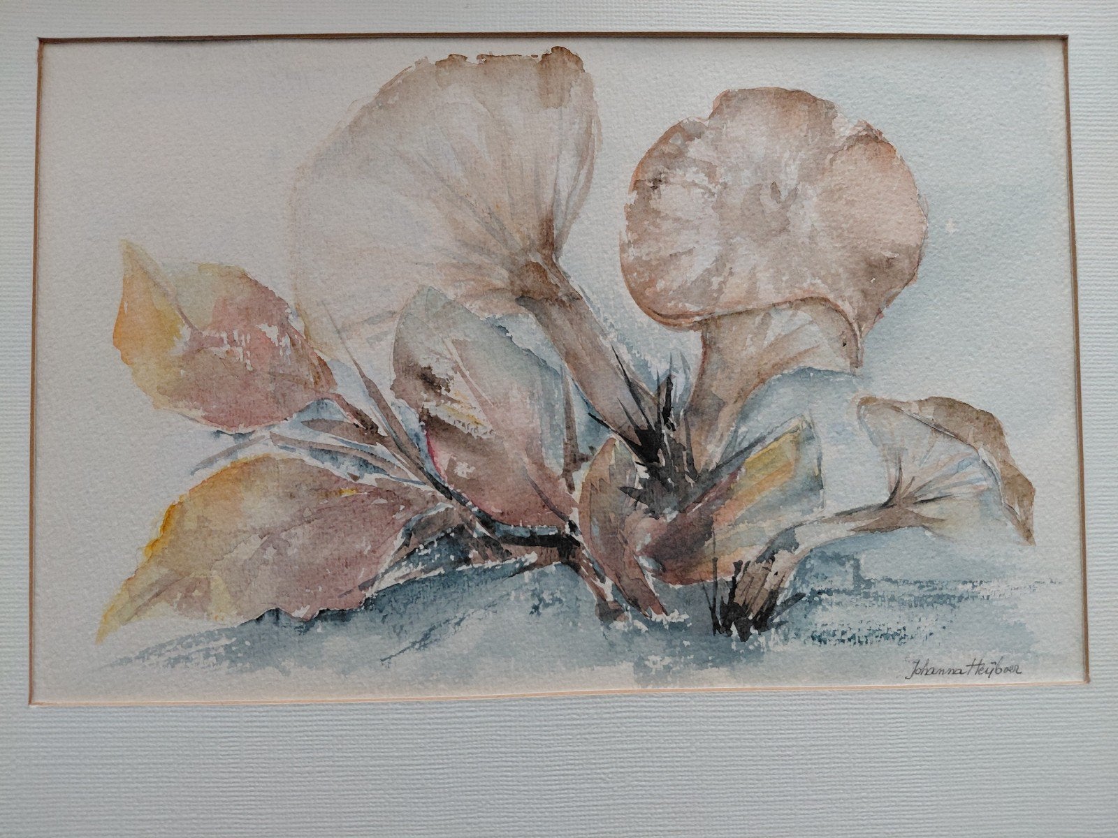 Aquarel van Joke Heyboer in passe partout, Antiek en Kunst, Ophalen of Verzenden