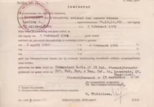 Verlofpas Militair Emmen Lanting Steenwijkerwold 1960., Verzamelen, Ophalen of Verzenden, Zo goed als nieuw