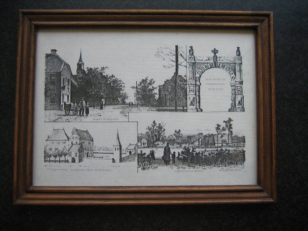 HENGELO  Reproductie P.A. Schiperius in lijst 22 x 29 cm, Ophalen, Voor 1940, Overige onderwerpen