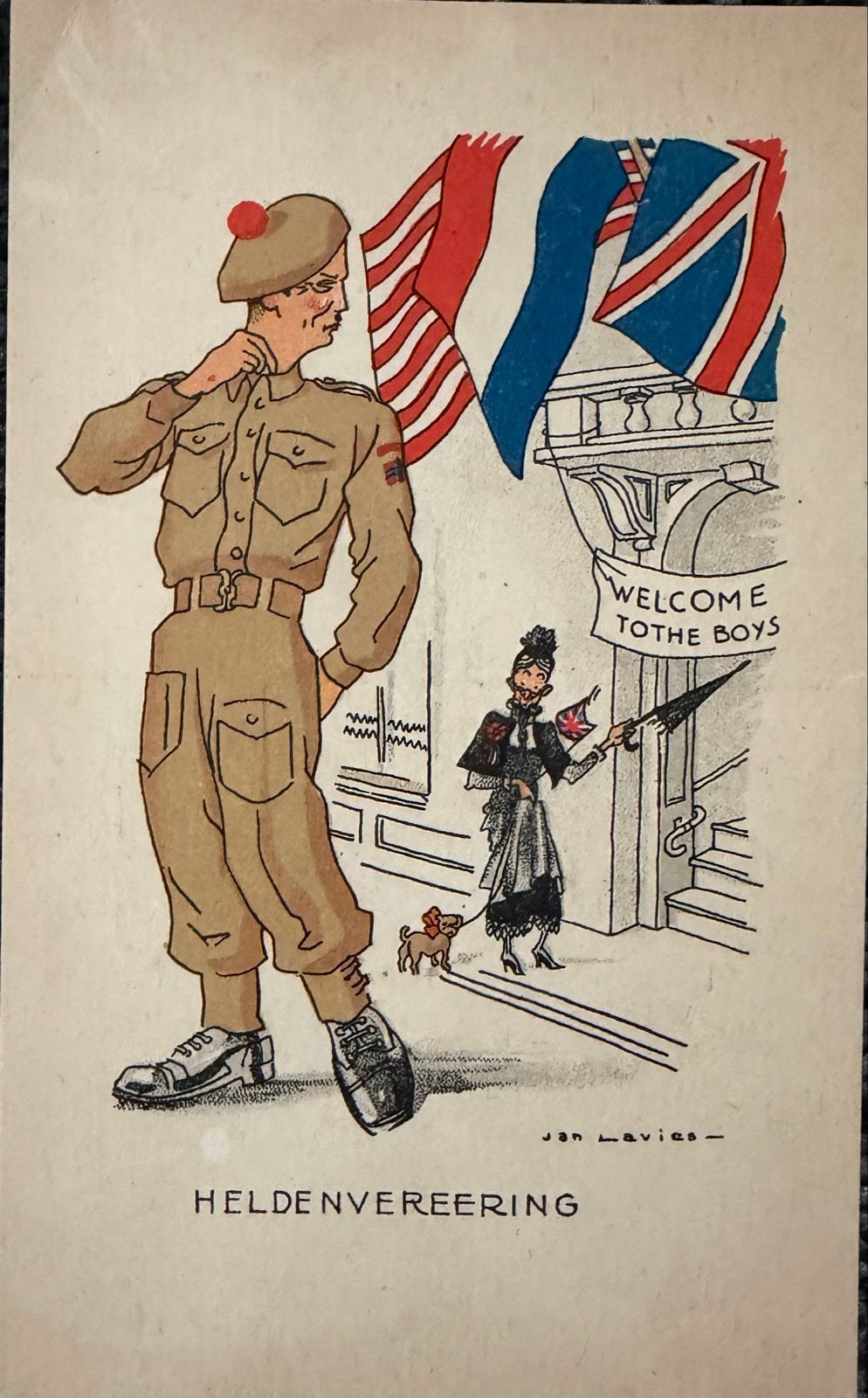 Oorlogspostkaarten: Heldenverering en Bevrijding 1945, Ophalen of Verzenden, 1940 tot 1960, Ongelopen, Zuid-Holland