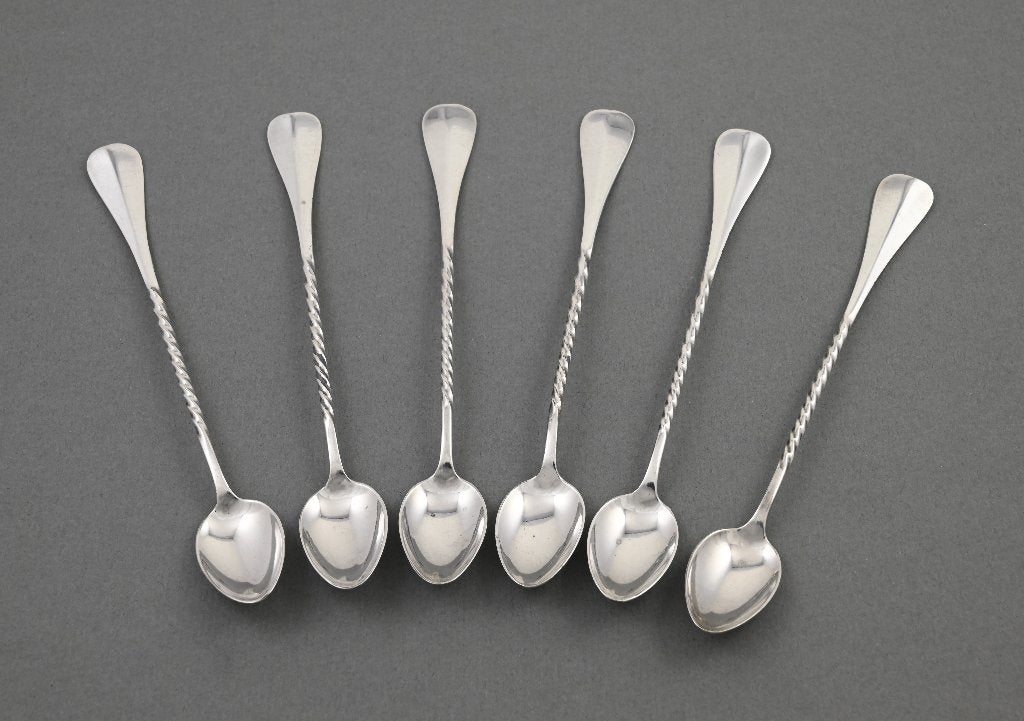 6x cocktail lepels, getorste steel, Hollands glad, WMF, Verzenden, Rvs of Chroom, Bestekset