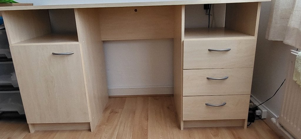bureau, Huis en Inrichting, Bureaus, Gebruikt, Spaanplaat of MDF, Bruin, Ophalen of Verzenden