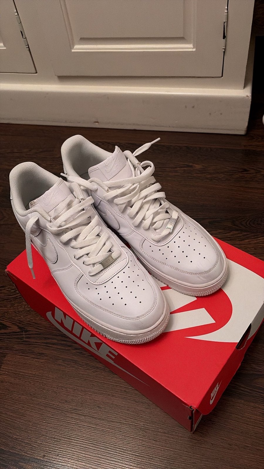Nike Air Force 1 Low '07 Witte Sneakers - Maat 46, Ophalen, Zo goed als nieuw, Wit, Sneakers of Gympen