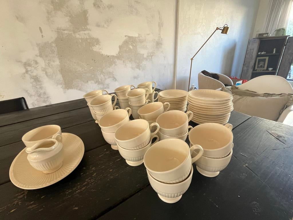 Wedgwood Queen's Ware Madeleme kop en schotel, Antiek en Kunst, Antiek | Porselein, Ophalen