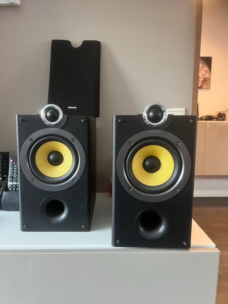 Philips DCD8000 Luidsprekers - Set van 2, Ophalen of Verzenden, Gebruikt, Front, Rear of Stereo speakers, Philips