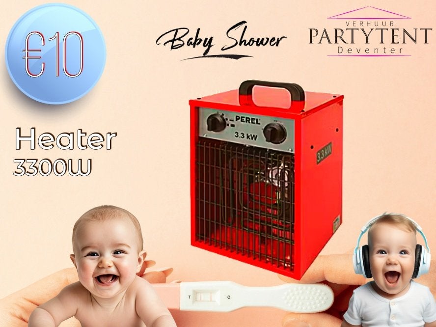 Heater huren babyshower of gender reveal buiten, Ophalen, Nieuw, Geboorte of Huwelijk