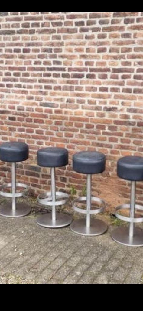 Stoere rvs barkruk met zware voet industrieel barkrukken, Huis en Inrichting, Barkrukken, Zo goed als nieuw, Ophalen of Verzenden