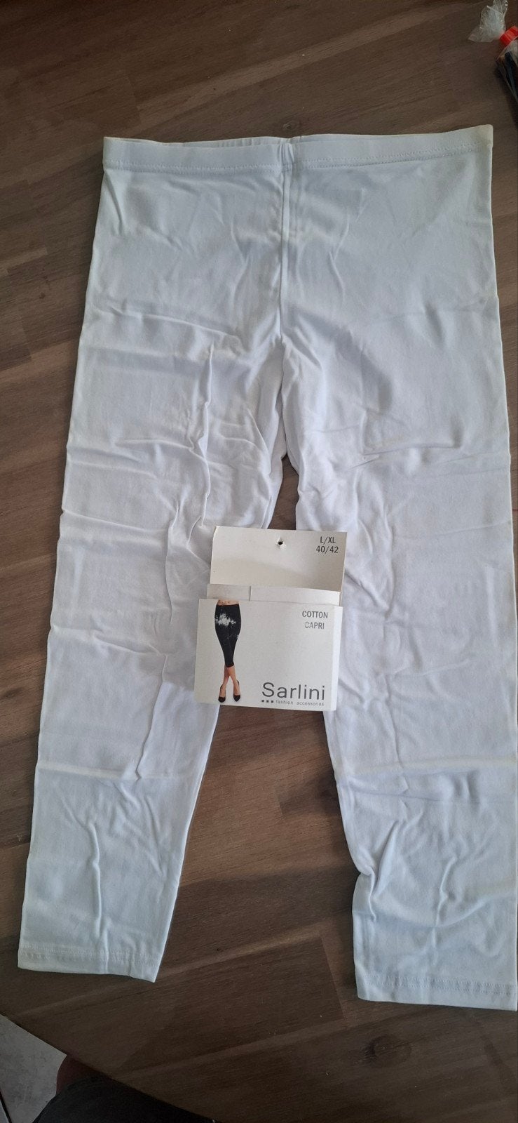 Dames Capri Legging - Katoen - Maat S/M of L/XL, Legging, Sarlini, Wit, Nieuw