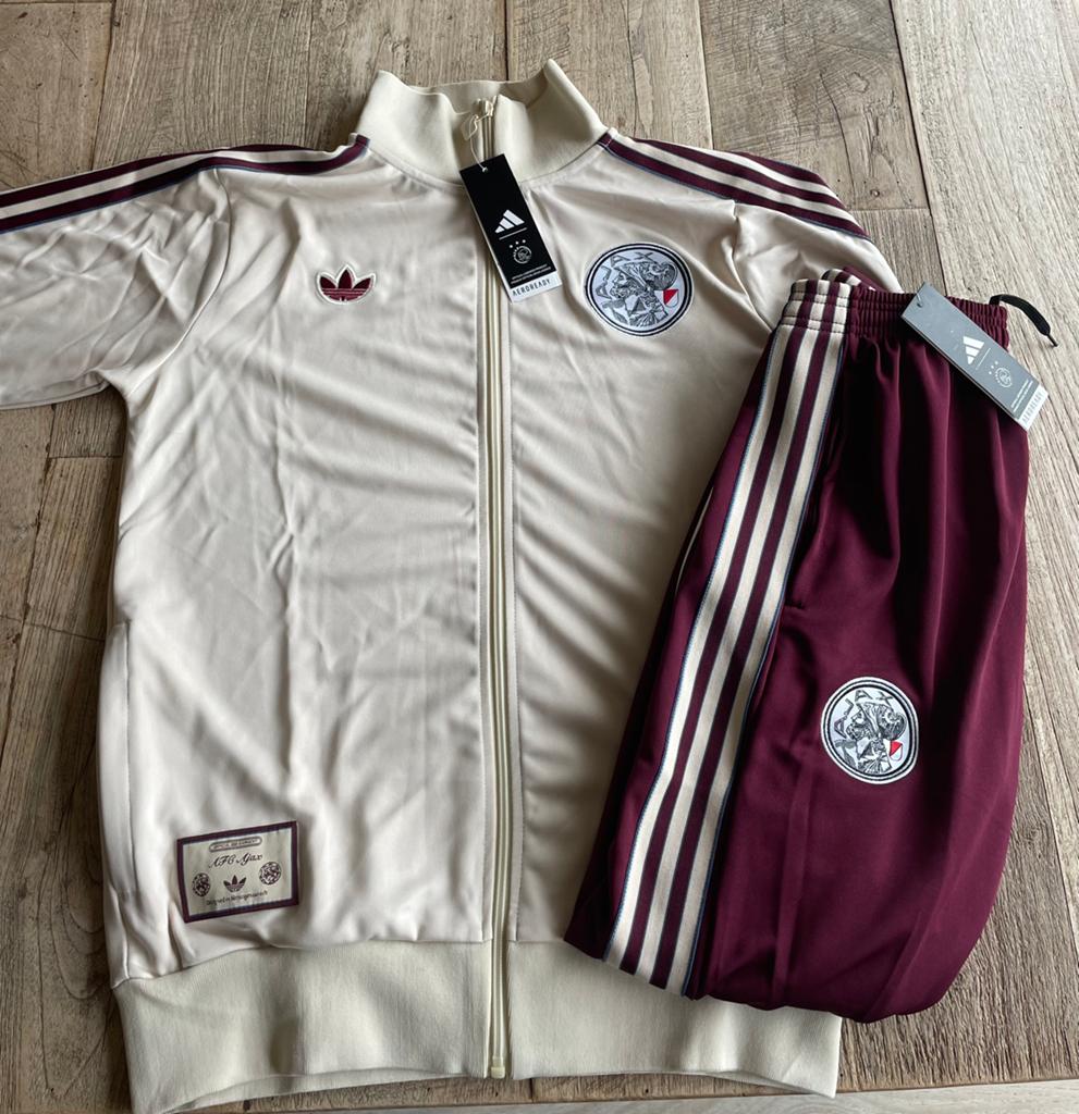 Ajax icon terrace trainingspak, Maat 48/50 (M), Beige, Nieuw, Ophalen of Verzenden