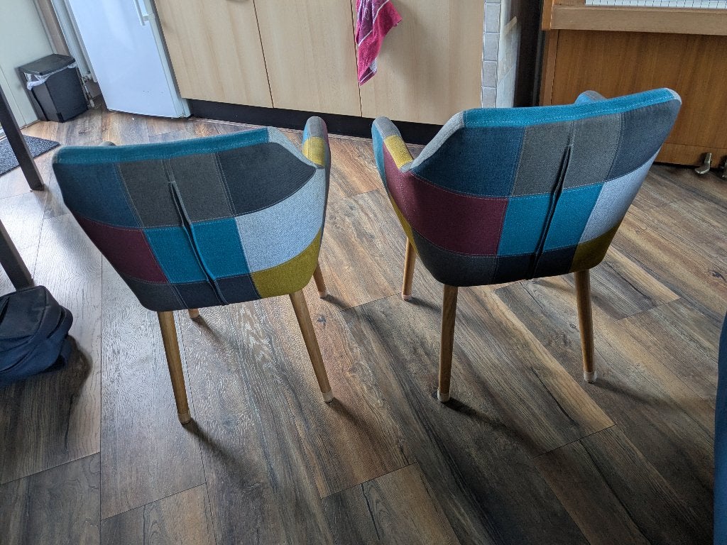 Mooie kleurrijke kuipstoelen, Ophalen, Gebruikt, Twee, Overige kleuren