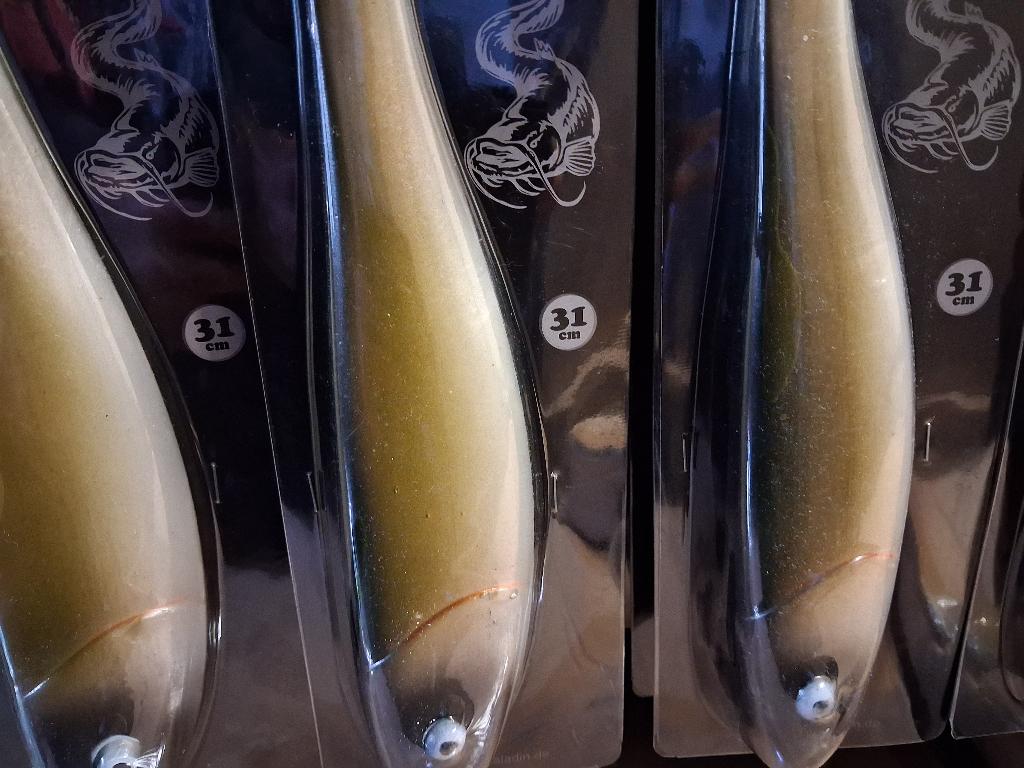 Partij grote Shads van 31cm (Taffi Tackle) Meerval/Snoek..., Watersport en Boten, Hengelsport | Roofvissen, Info@hengelsportleon.nl