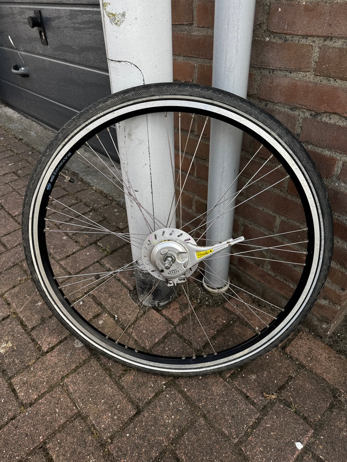 Fiets Voorwiel met naafdynamo, Ophalen of Verzenden, Gebruikt, Wiel