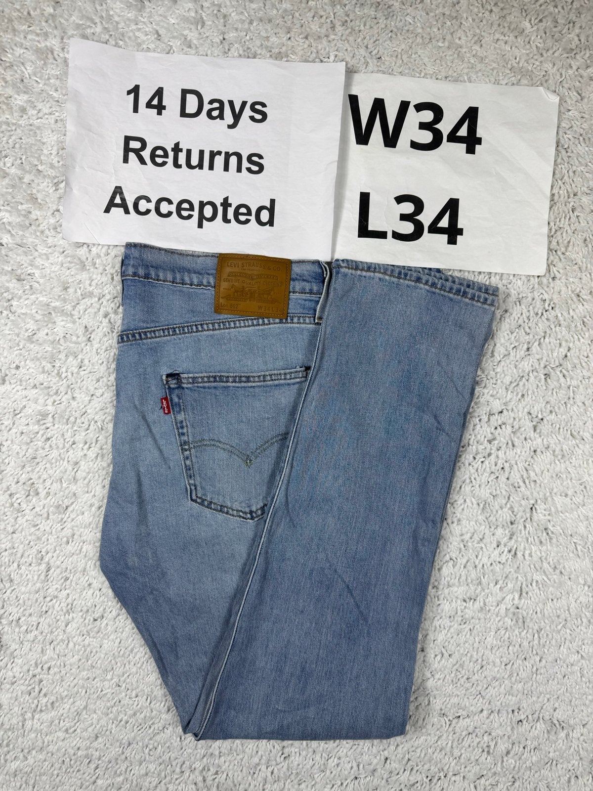Levi's 502 Regular Tapered Jeans - Lichtblauw W34 L34 3400, G, G, Blauw, G
