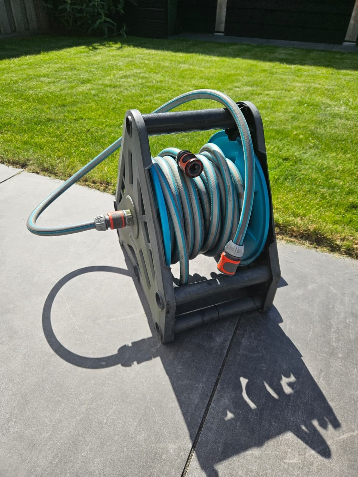 Gardena Slanghaspel 15m - Handig en Compact, Ophalen, Gebruikt, Tuinslanghaspel