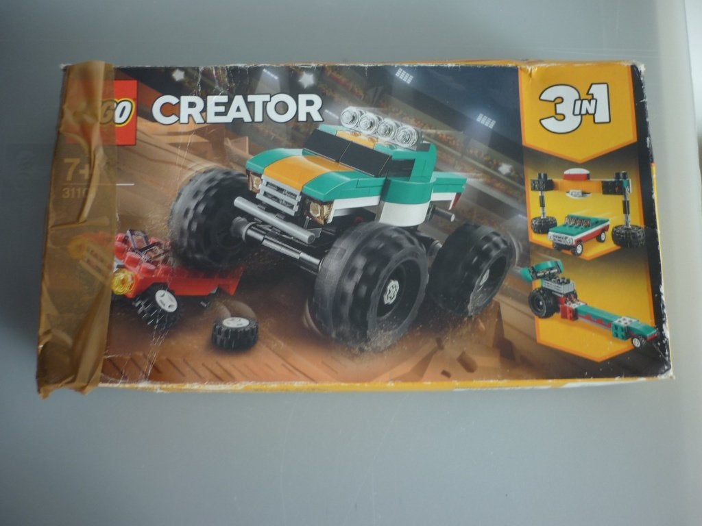 Lego Creator 31101 Monstertruck 3 in1 cpl +3instructieboekje, Compleet, Lego, Ophalen of Verzenden, Zo goed als nieuw