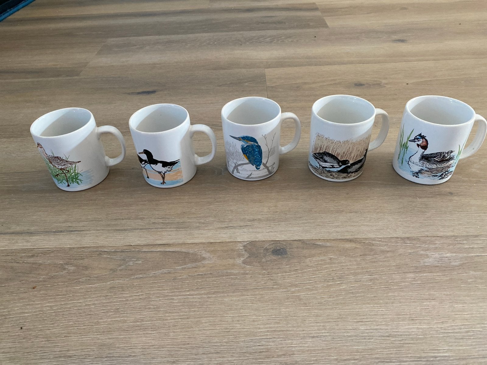 Set van 5 vintage mokken met vogels, Huis en Inrichting, Ophalen, Gebruikt, Overige merken, Keramiek