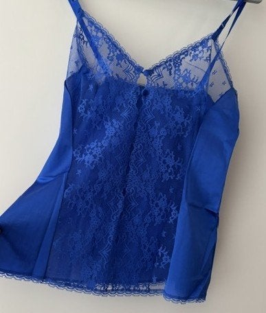 Vanity Fair - luxe set met kant - maat 32/4 - blauw - nieuw, Ophalen of Verzenden, Blauw, Setje