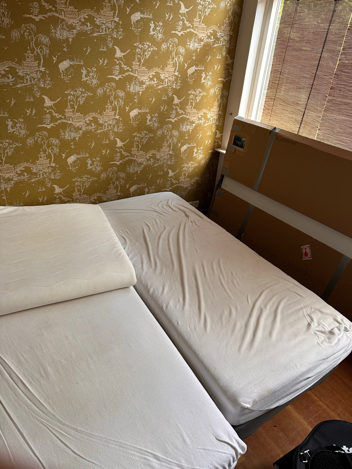Elektrisch verstelbare tweepersoons boxspring met matrassen, Ophalen, Overige materialen, Tweepersoons, Overige maten