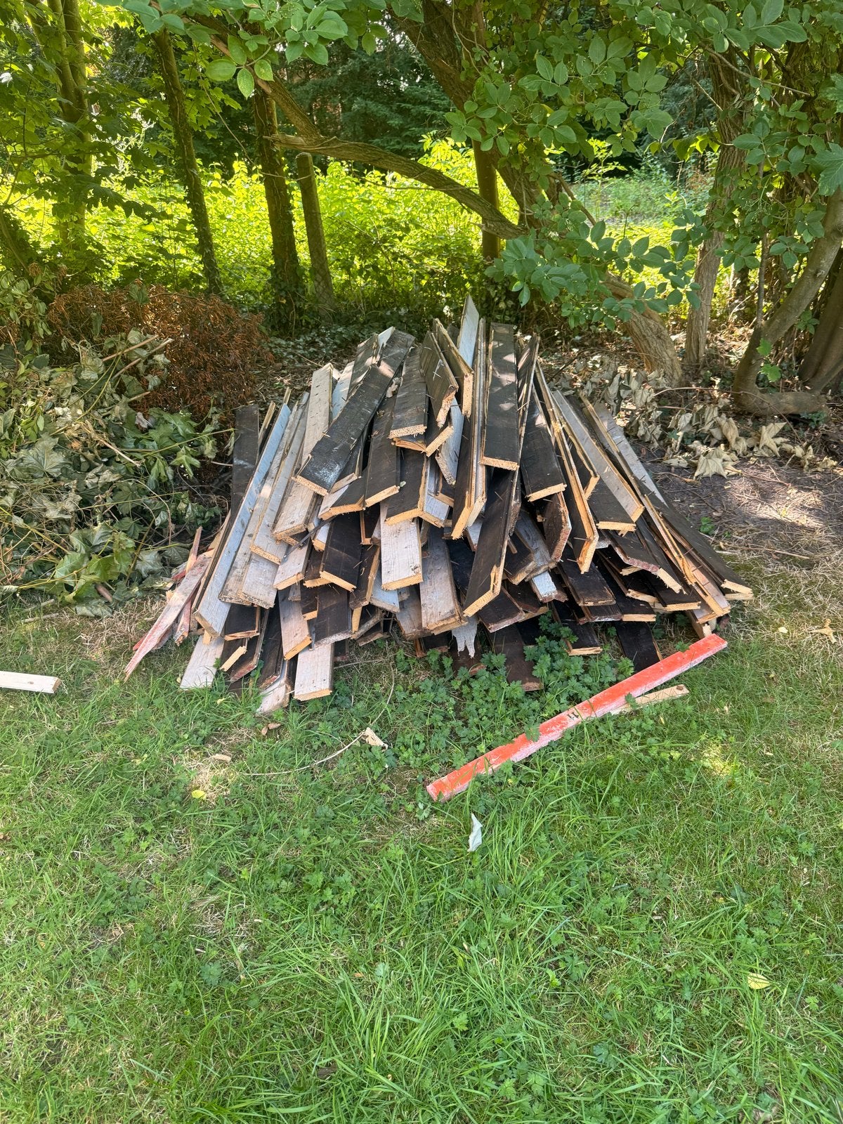 Partij hout / Houten vloerdelen, Doe-het-zelf en Verbouw, Hout en Planken, Ophalen, Gebruikt, Minder dan 25 mm, Plank