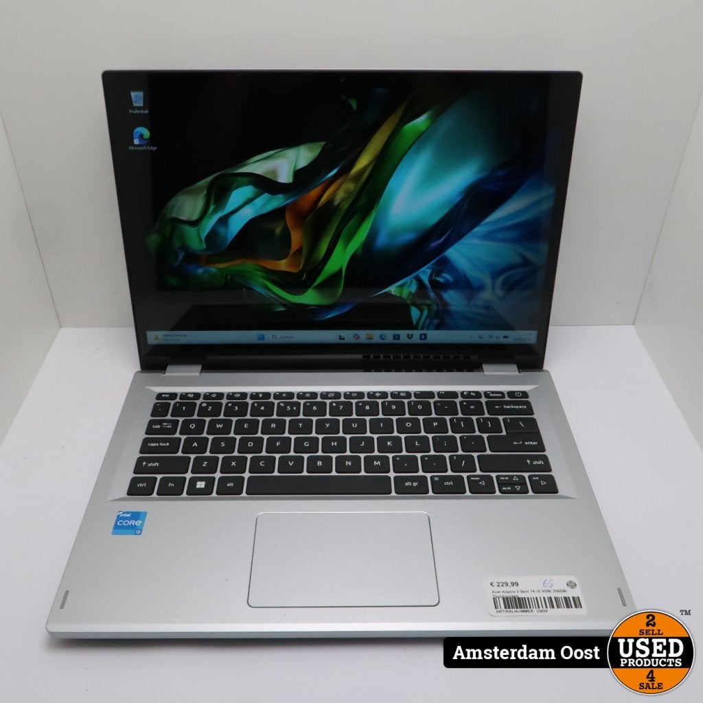 Acer Aspire 3 Spin 14 i3/ 8GB/ 256GB/ Touchscreen, Computers en Software, Windows Laptops, Acer, Zo goed als nieuw, Support@acer.com