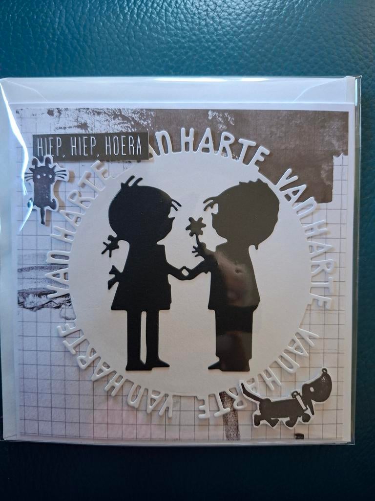 Handgemaakte felicitatiekaart 'Hiep, Hiep, Hoera', Ophalen of Verzenden, Nieuw