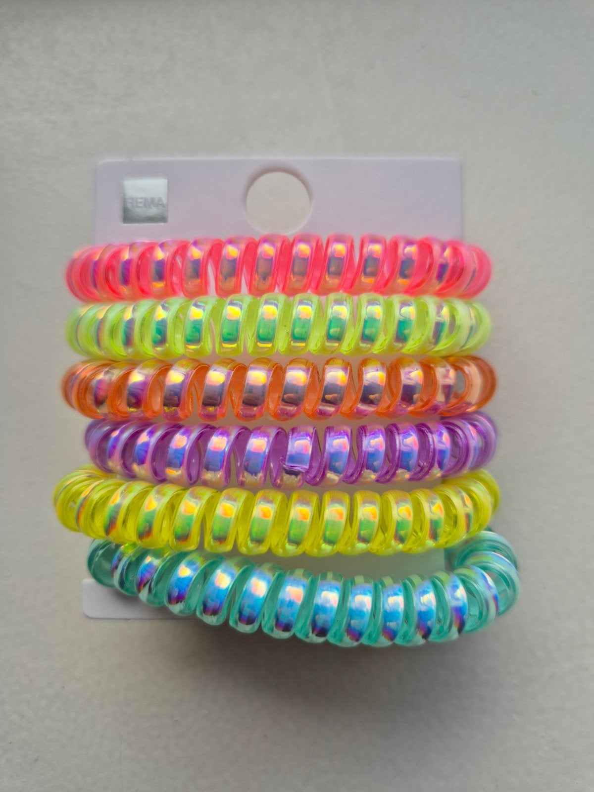 Set van 6 kleurrijke spiraal haarelastieken, Sieraden, Tassen en Uiterlijk, Armbanden, Ophalen of Verzenden, Nieuw, Overige kleuren