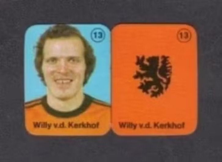 Voetbalplaatje Willy v.d. Kerkhof Oranje PSV Eindhoven., Ophalen of Verzenden, Zo goed als nieuw