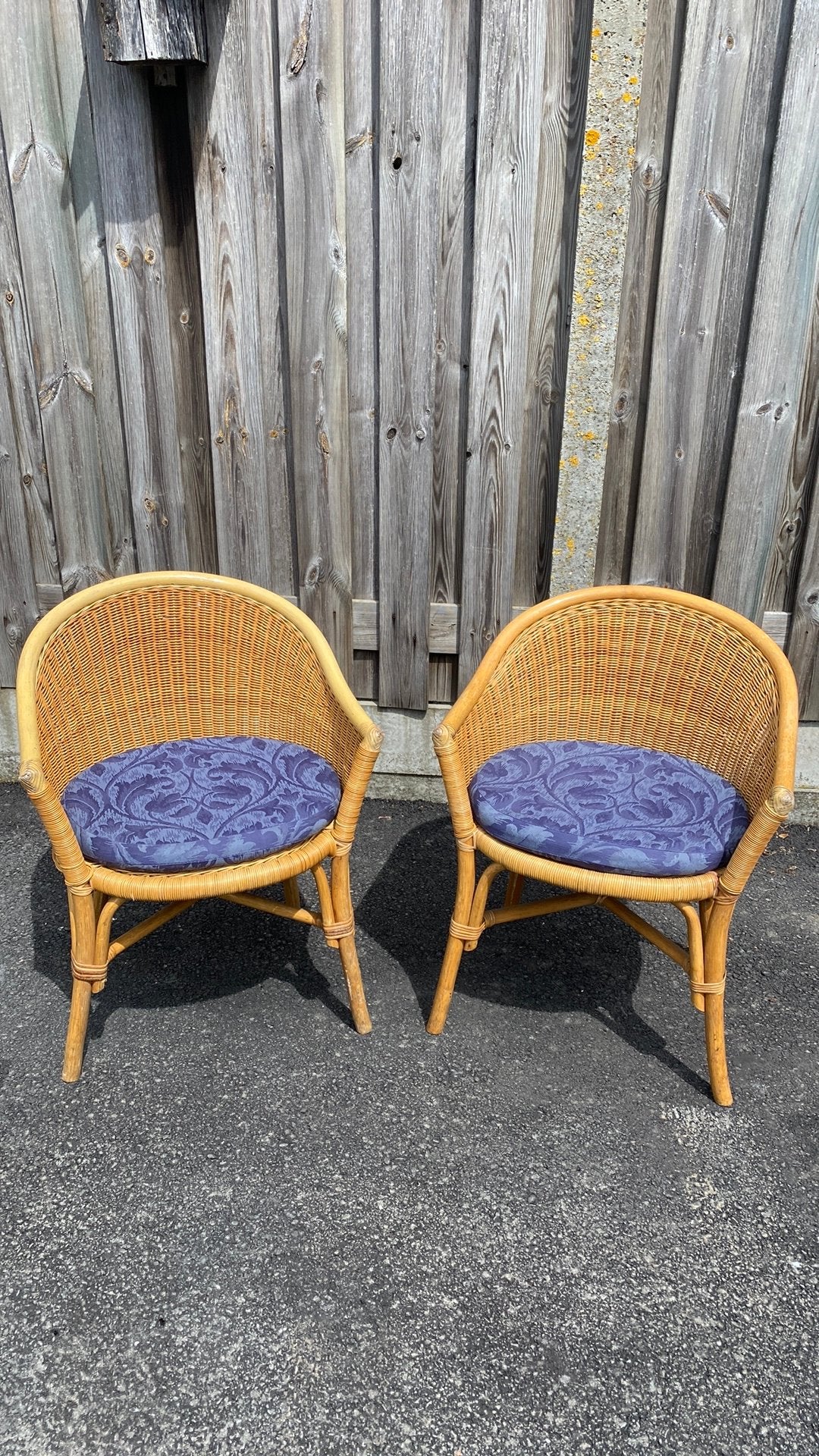 Orginale ROTAN kuipstoelen (vintage), Ophalen of Verzenden