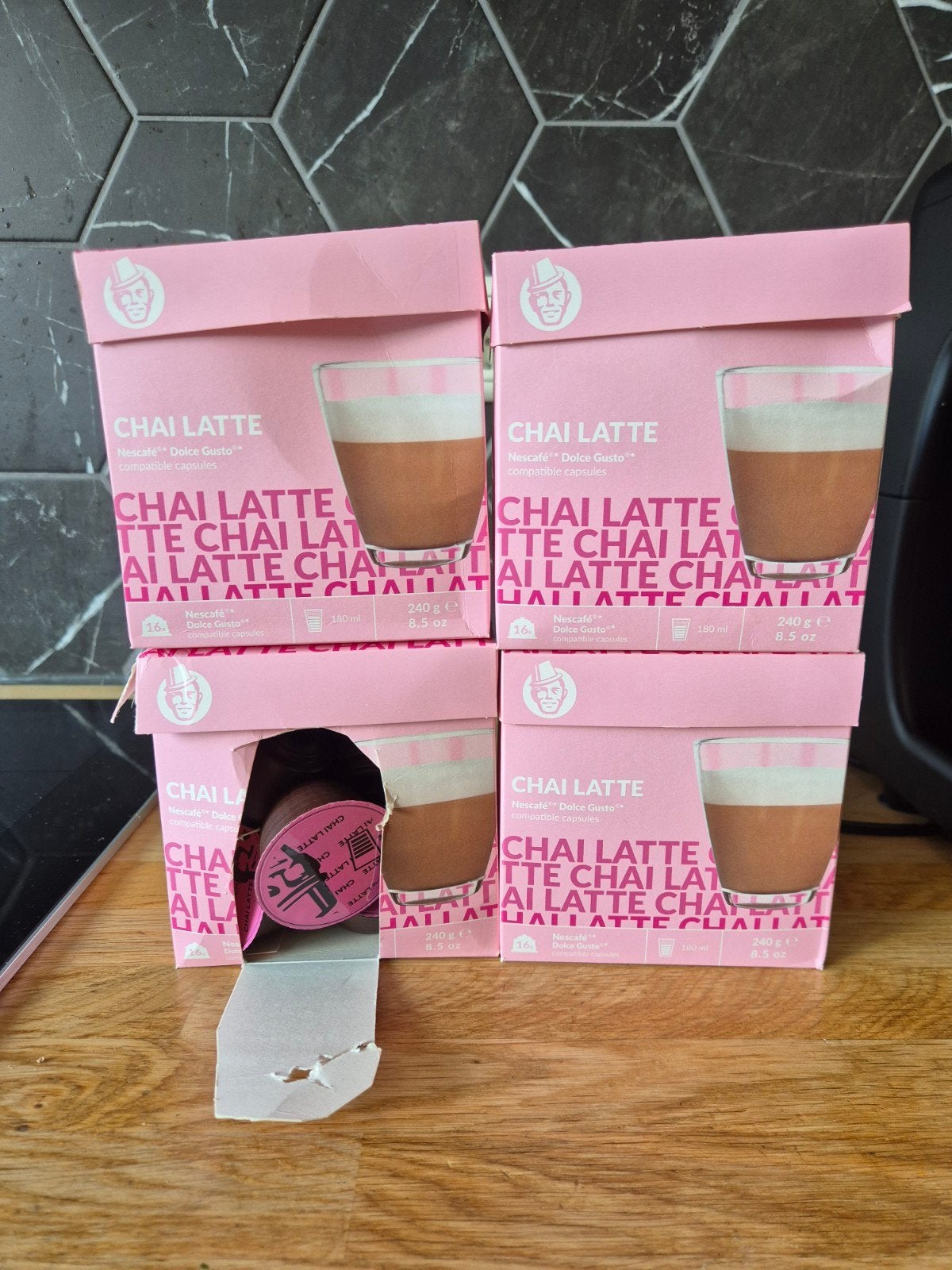 Chai tea latte voor Dolce Gusto, Ophalen