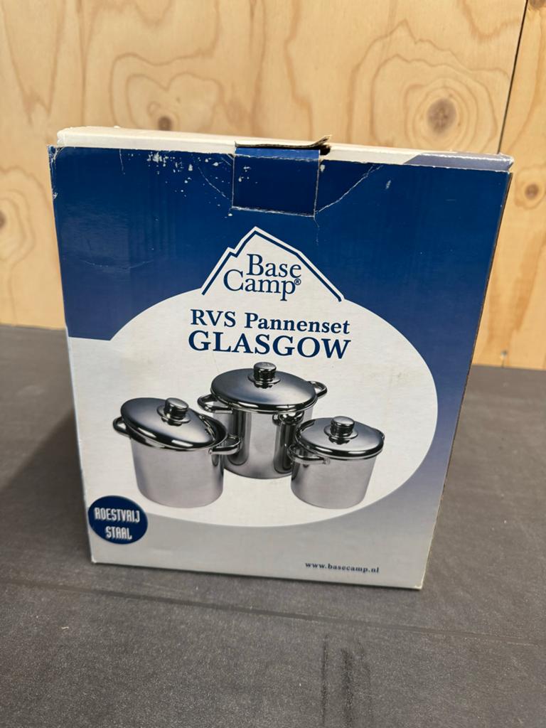 Base Camp RVS Pannenset Glasgow - 3-delig, Ophalen, Zo goed als nieuw