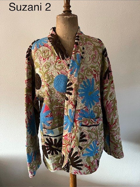 Suzani jasje, jas van vintage kantha stof, geborduurd, Kleding | Dames, Overige kleuren, Maat 42/44 (L), Nieuw, Ophalen of Verzenden