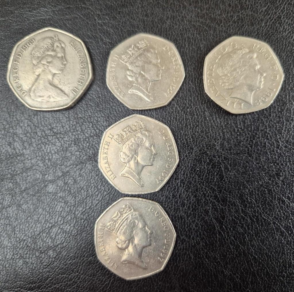 50 pence England1969 verschillende jaren, Postzegels en Munten, Munten | Europa | Niet-Euromunten, Ophalen of Verzenden, Overige landen