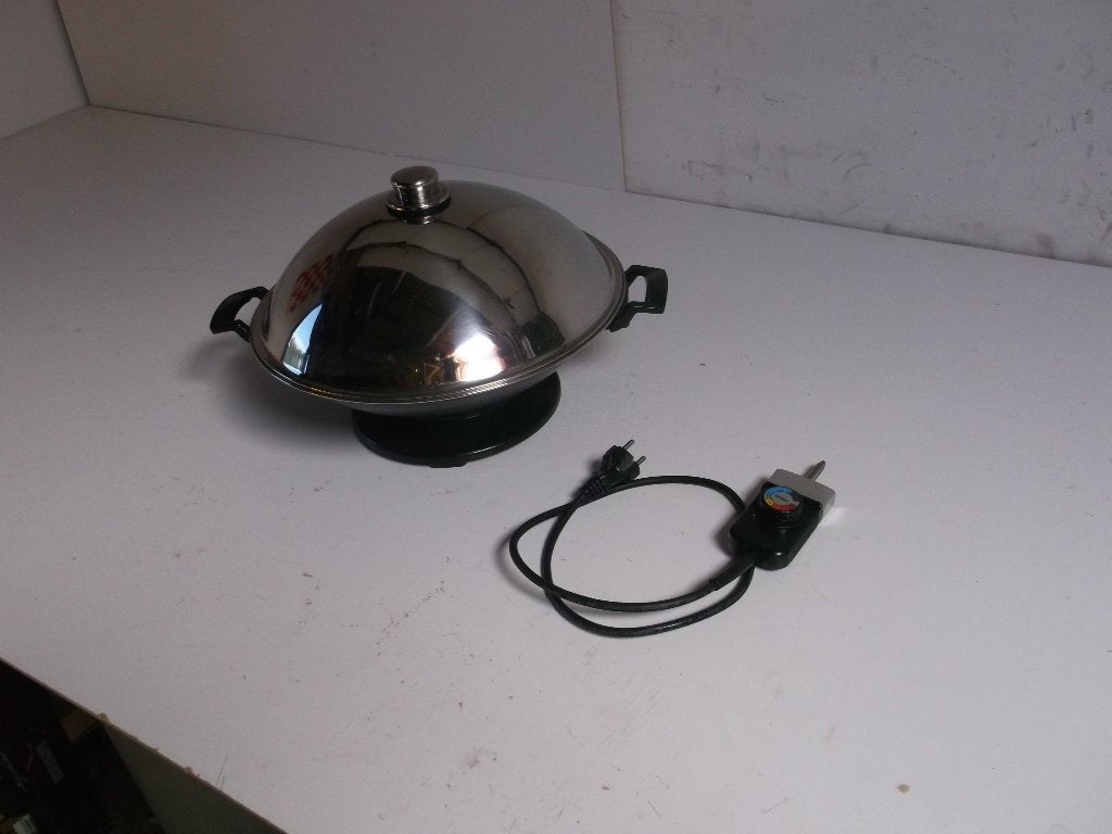 electrische wok, Ophalen, Overige materialen, Antiaanbaklaag, Zo goed als nieuw