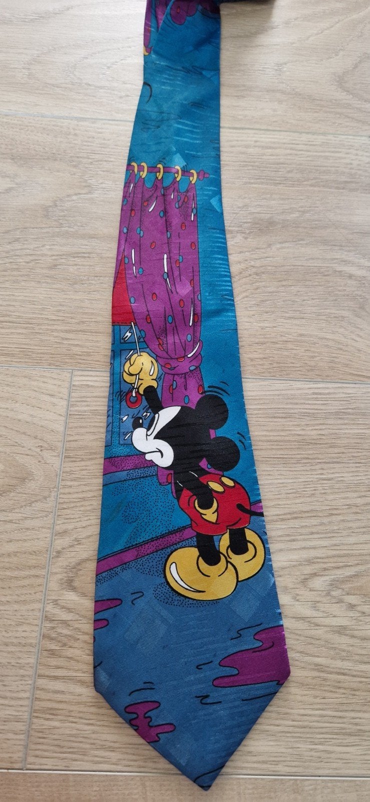 Vintage Disney Mickey Mouse stropdas, Ophalen of Verzenden, Mickey Mouse, Zo goed als nieuw, Kleding of Textiel