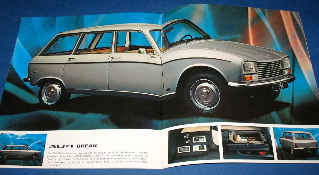 Autofolder Peugeot 304 ZGAN 1975, Ophalen of Verzenden, Zo goed als nieuw, Peugeot
