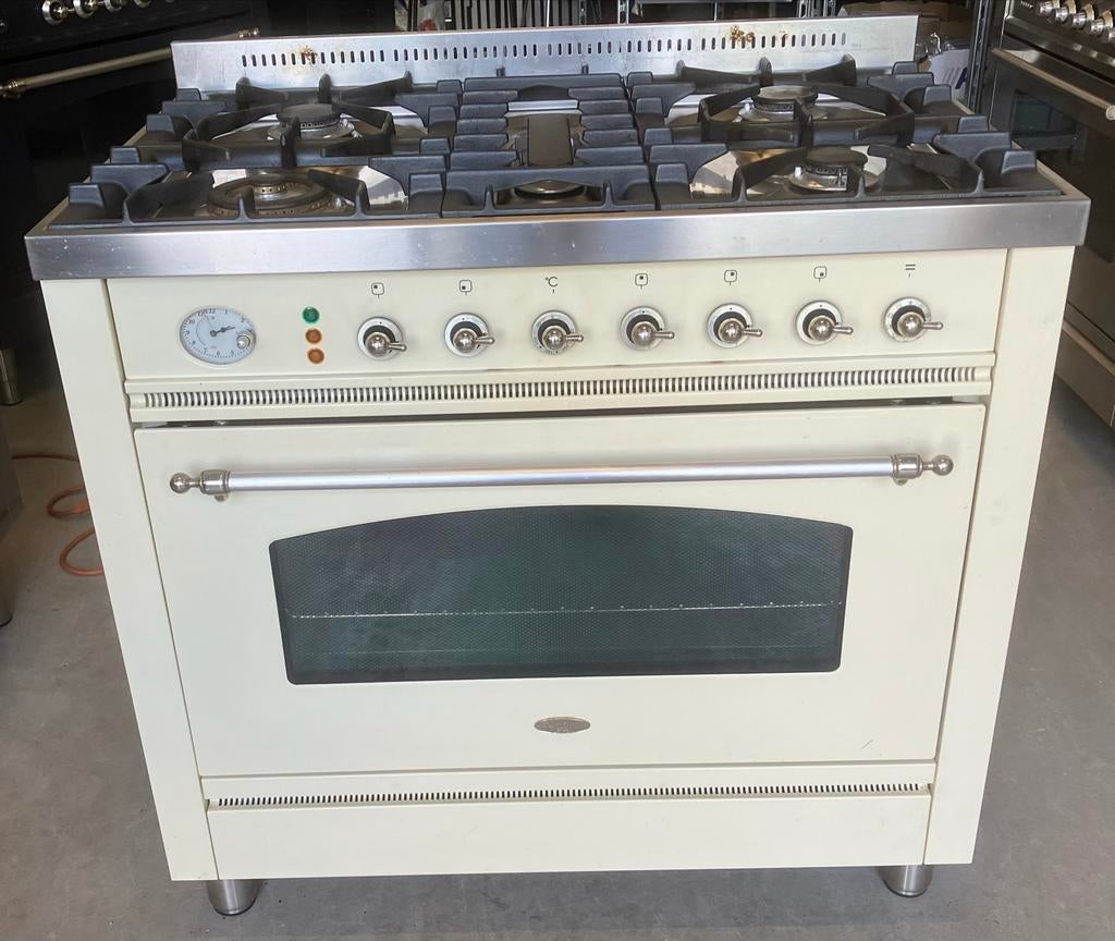 Boretti Fornuis 90cm met 5 Gasbranders en Oven, Ophalen, Gebruikt, 60 cm of meer, Gas