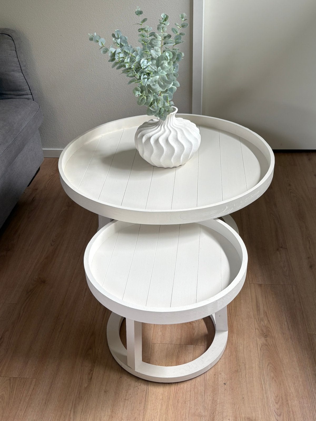 2 salontafels Riverdale, Ophalen, 50 tot 100 cm, Rond, Zo goed als nieuw