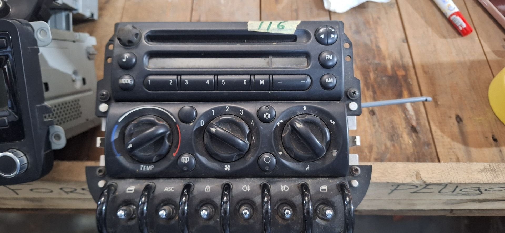 Originele MINI Cooper Radio Business CD + Airco Paneel - R50, Gebruikt, -, -, Ophalen of Verzenden