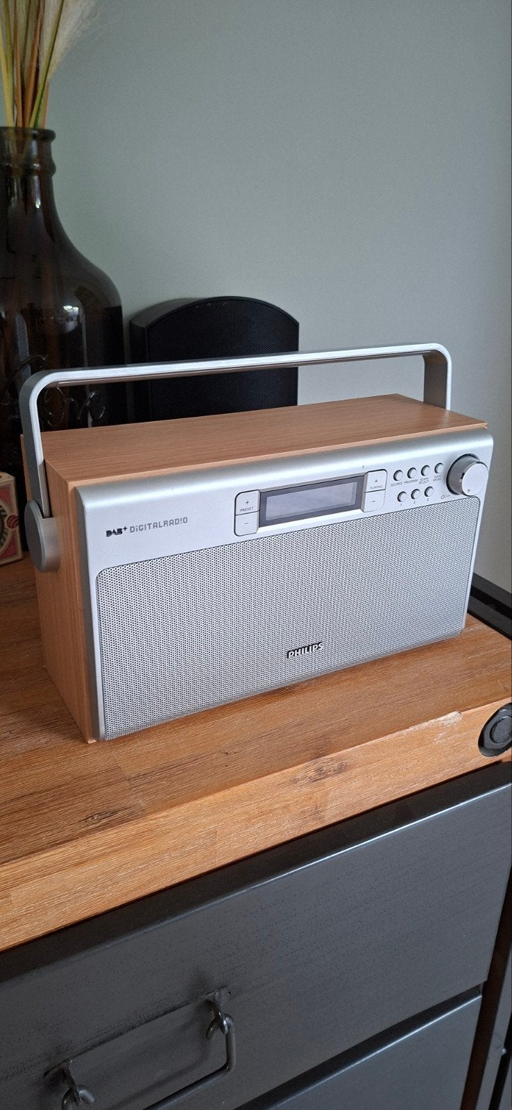 Philips DAB+ Digitalradio - Houten look, Ophalen of Verzenden, Gebruikt, Radio