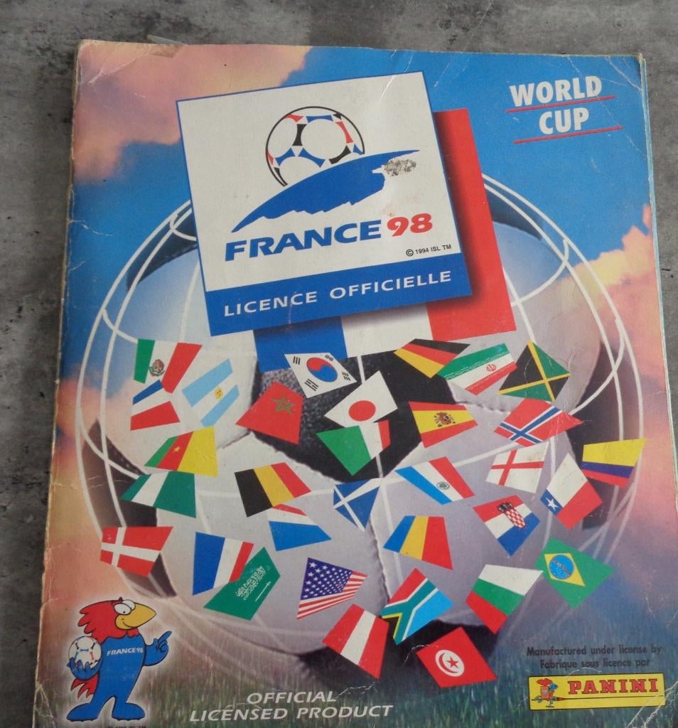 PANINI VOETBAL WORLD CUP FRANCE 98 sticker plaatjes ALBUM, Verzenden, Zo goed als nieuw, Meerdere stickers