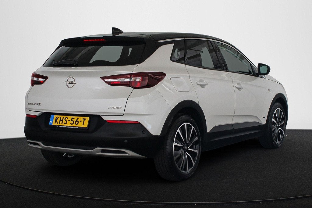 Opel Grandland X 1.6 Turbo Hybrid Ultimate Stoelventilatie D, Auto's, Opel, 228 pk, 4 cilinders, Wit, Bedrijf