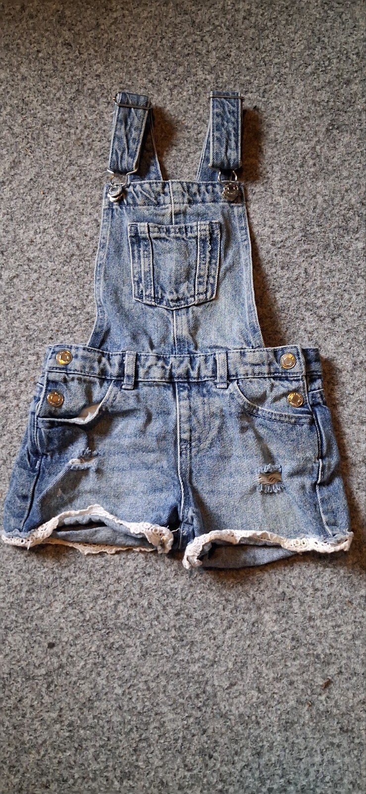 Leuke denim tuinbroek short voor kinderen, Ophalen of Verzenden, Gebruikt, Onbekend, Jongen of Meisje
