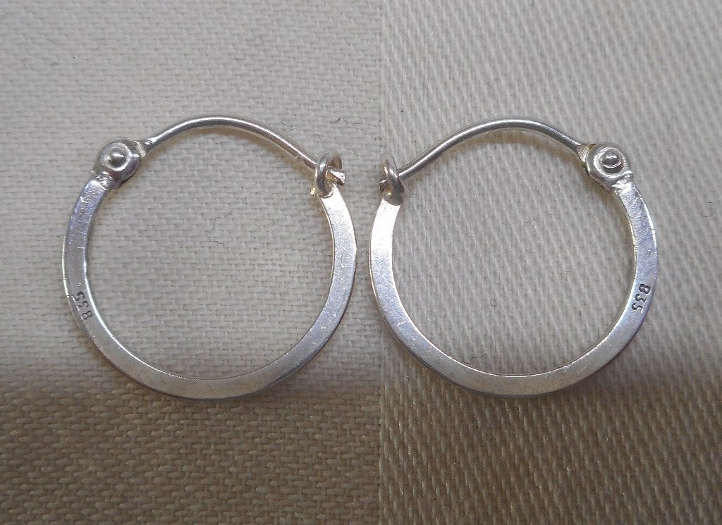 Zilveren vintage oorringen nr.1260, Sieraden, Tassen en Uiterlijk, Oorbellen, Hangers, Verzenden, Zo goed als nieuw, Zilver