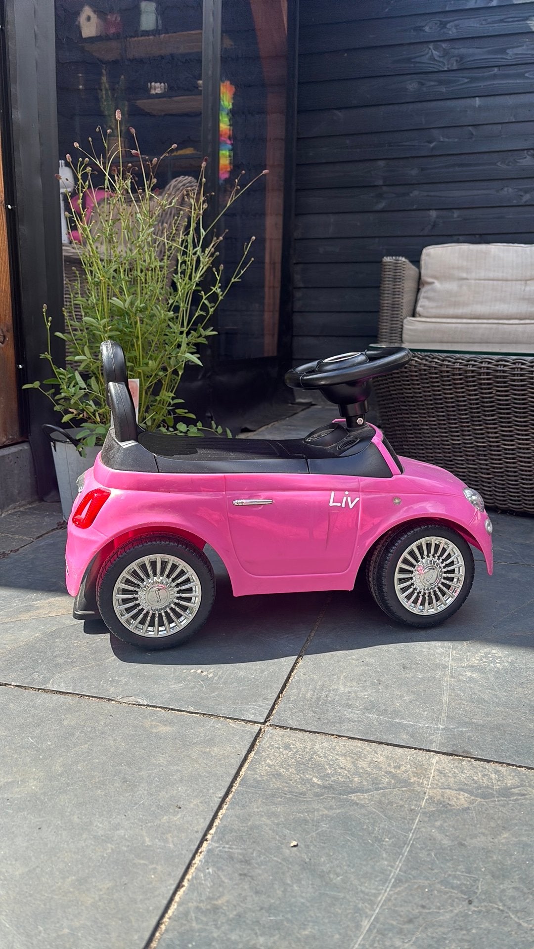 Roze fiat speelgoed auto loopauto, Ophalen, Gebruikt